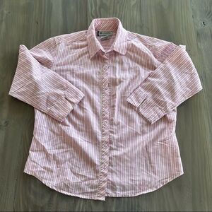 Columbia Pink and White Striped Button Down Shirt